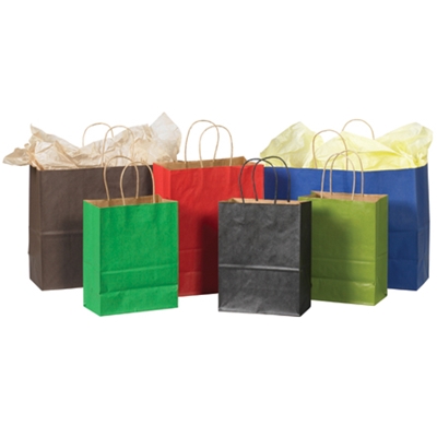 8 x 4 1/2 x 10 1/4" Scarlet Tinted Shopping Bags - 250/Case