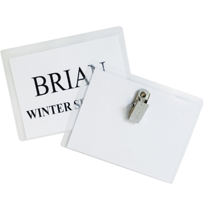 4 x 3" Clip-On Badge Holders - 50/Case