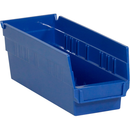 11 5/8 x 4 1/8 x 4" Blue Plastic Shelf Bin Boxes - 36/Case