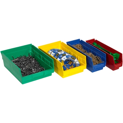 11 5/8 x 8 3/8 x 4" Green Plastic Shelf Bin Boxes - 20/Case