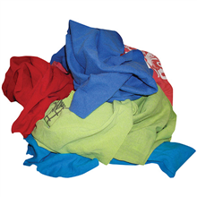 Colored T-Shirt Rags - Size Varies 50 lbs Per Box - 440/Case
