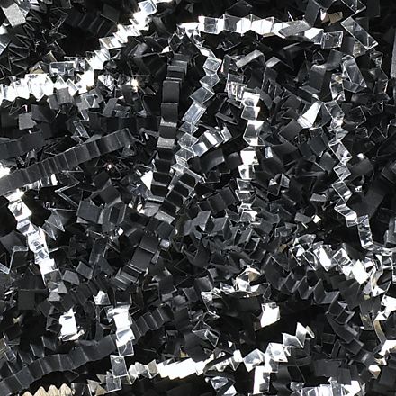 10 lb. Black and Silver Metallic Blend Crinkle Paper - 10/Lbs  case