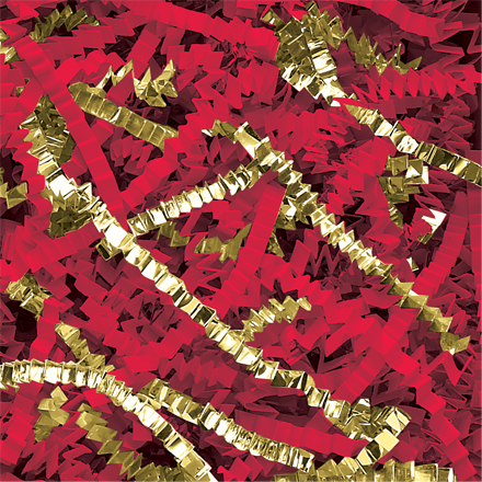 10 lb. Gold and Red Metallic Blend Crinkle Paper - 10/Lbs  case