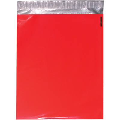 14 1/2 x 19" Red Poly Mailers - 100/Case