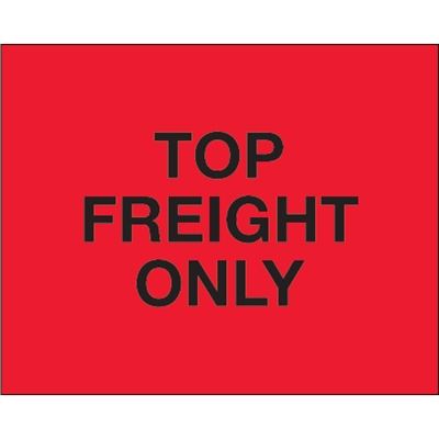 8 x 10" - "Top Load Freight Only" (Fluorescent Red) Labels - 250/Roll