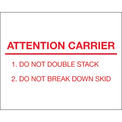 8 x 10" - "Attention Carrier" Labels - 250/Roll