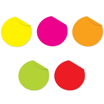 1" Fluorescent Packs Inventory Circles - 5000/Case