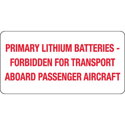 2 x 4" - "Primary Lithium Batteries" Labels - 500/Roll