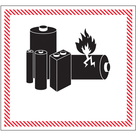 4 5/8 x 5" - "Caution - Lithium Battery Handling" Labels - 500/Roll