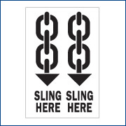 3 x 4 "Sling Here"  - 500/RL