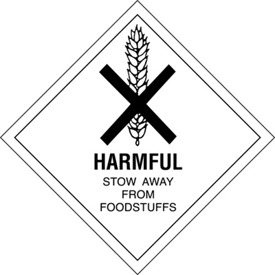 4 x 4" - "Harmful" Labels - 500/Roll