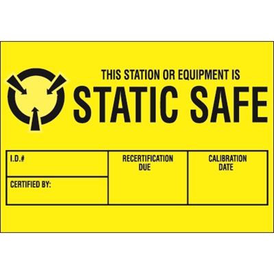 1 3/4 x 2 1/2" - "Static Safe" Labels - 500/Roll