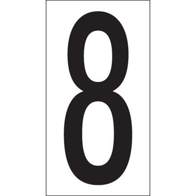 3 1/2" "8" Vinyl Warehouse Number Labels - 50/Case