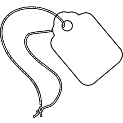 3/4 x 1 3/32"  White Merchandise Tags - Pre-Strung - 1000/Case