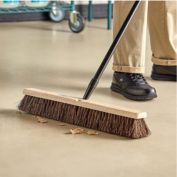 Palmyra Bristle Push Broom Head 24" w/ handle  - 1/CS