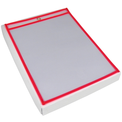 9 x 12" Neon Red Job Ticket Holders - 15/Case