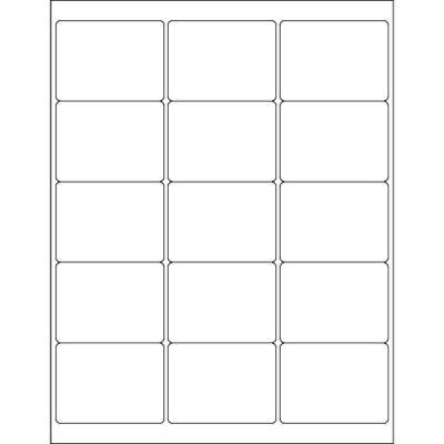 2.6875 x 2" White Rectangle Laser Labels - 1500/Case