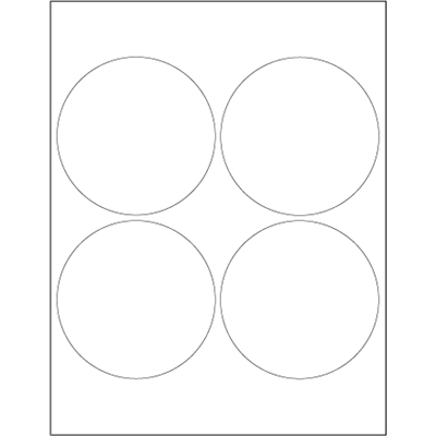 4" White Circle Laser Labels - 400/Case