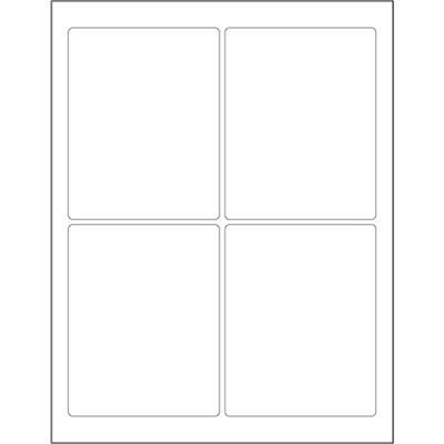 3 3/4 x 4 3/4" White Rectangle Laser Labels - 400/Case