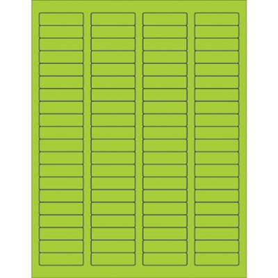 1 3/4 x 1/2" Fluorescent Green Rectangle Laser Labels - 8000/Case