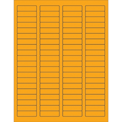 1 3/4 x 1/2" Fluorescent Orange Rectangle Laser Labels - 8000/Case