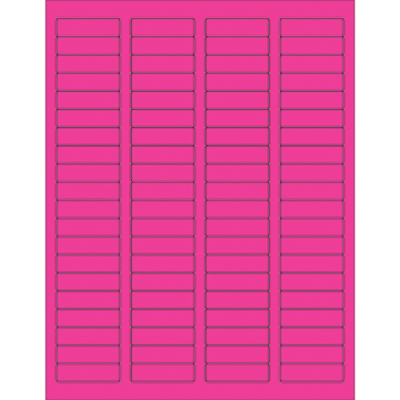 1 3/4 x 1/2" Fluorescent Pink Rectangle Laser Labels - 8000/Case