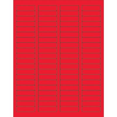 1 3/4 x 1/2" Fluorescent Red Rectangle Laser Labels - 8000/Case