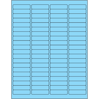 1 15/16 x 1/2" Fluorescent Pastel Blue Rectangle Laser Labels - 8000/Case