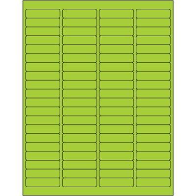 1 15/16 x 1/2" Fluorescent Green Rectangle Laser Labels - 8000/Case