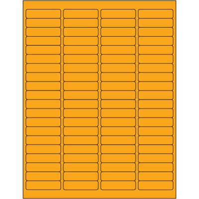 1 15/16 x 1/2" Fluorescent Orange Rectangle Laser Labels - 8000/Case