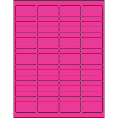 1 15/16 x 1/2" Fluorescent Pink Rectangle Laser Labels - 8000/Case