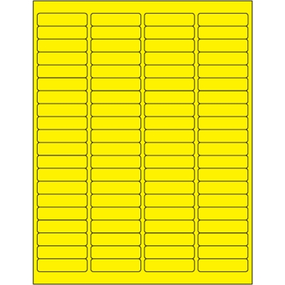 1 15/16 x 1/2" Fluorescent Yellow Rectangle Laser Labels - 8000/Case