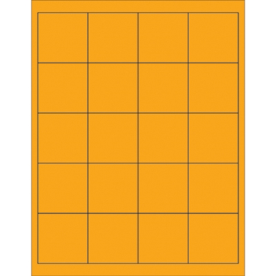2 x 2" Fluorescent Orange Rectangle Laser Labels - 2000/Case