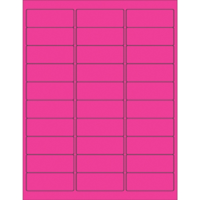 2 5/8 x 1" Fluorescent Pink Rectangle Laser Labels - 3000/Case
