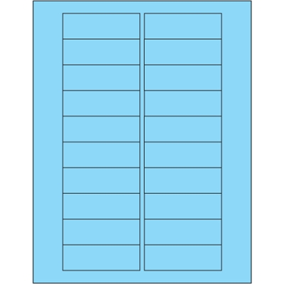 3 x 1" Fluorescent Pastel Blue Rectangle Laser Labels - 2000/Case
