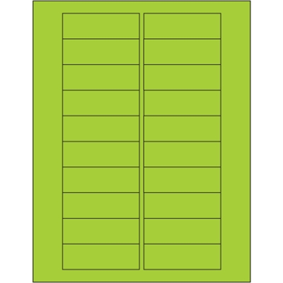 3 x 1" Fluorescent Green Rectangle Laser Labels - 2000/Case