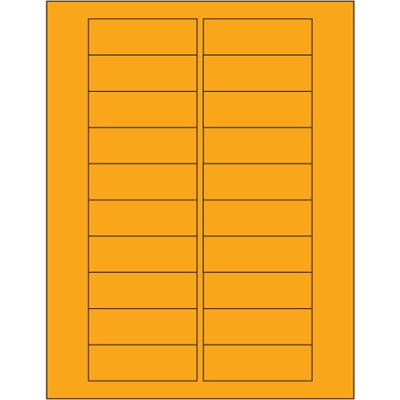 3 x 1" Fluorescent Orange Rectangle Laser Labels - 2000/Case