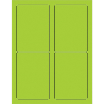 3 1/2 x 5" Green Rectangle Laser Labels - 400/Case