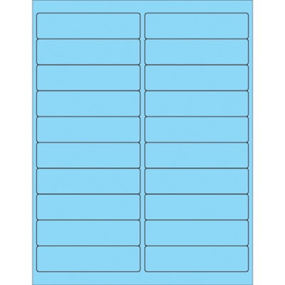 4 x 1" Fluorescent Pastel Blue Rectangle Laser Labels - 2000/Case