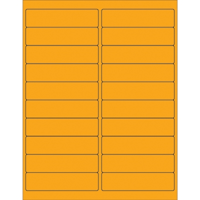 4 x 1" Fluorescent Orange Rectangle Laser Labels - 2000/Case