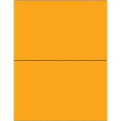 8 1/2 x 5 1/2" Fluorescent Orange Rectangle Laser Labels - 200/Case