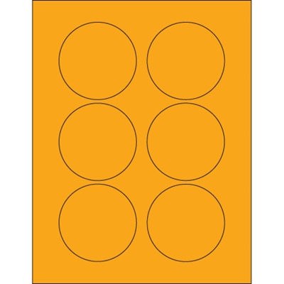 3" Fluorescent Orange Circle Laser Labels - 600/Case