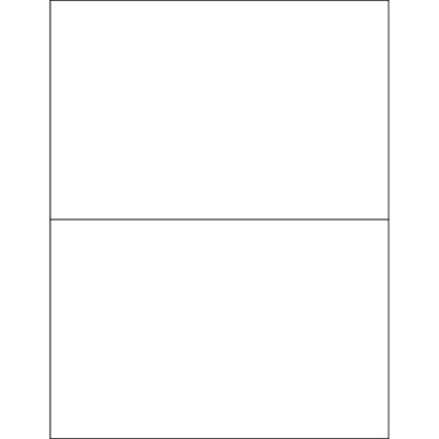 8 1/2 x 5 1/2" Glossy White Rectangle Laser Labels - 200/Case