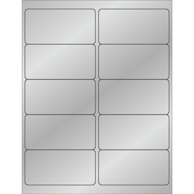 4 x 2" Silver Foil Rectangle Laser Labels - 1000/Case