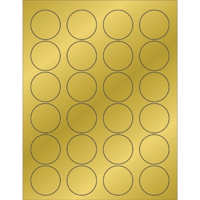 1 5/8" Gold Foil Circle Laser Labels - 2400/Case