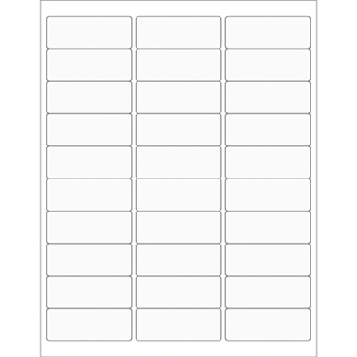 2 5/8 x 1" Clear Rectangle Laser Labels - 3000/Case