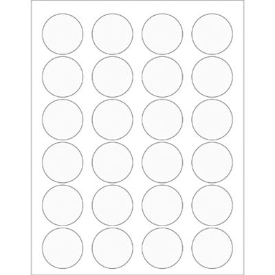 1 5/8" Clear Circle Laser Labels - 2400/Case
