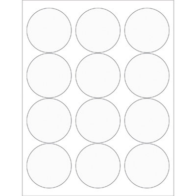 2 1/2" Clear Circle Laser Labels - 1200/Case