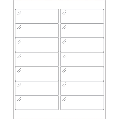 4 x 1 1/3" Crystal Clear Rectangle Laser Labels - 1400/Case