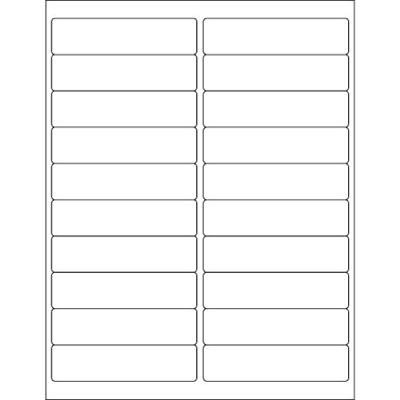 4 x 1" White Removable Rectangle Laser Labels - 2000/Case